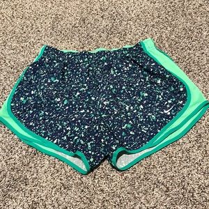 NWT Nike Tempo Dri Fit Jogging Running Shorts Blue Green Paint Splatter